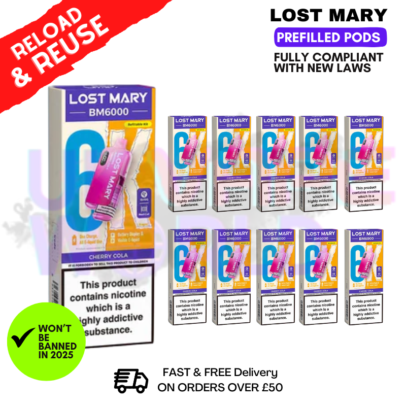Cherry Cola Lost Mary BM6000 Replacement Pods BOX OF 10