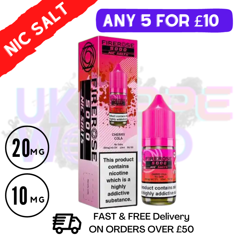 Shop Cherry Cola - Firerose 5000 Nic Salt E-Liquids - UK Vape World