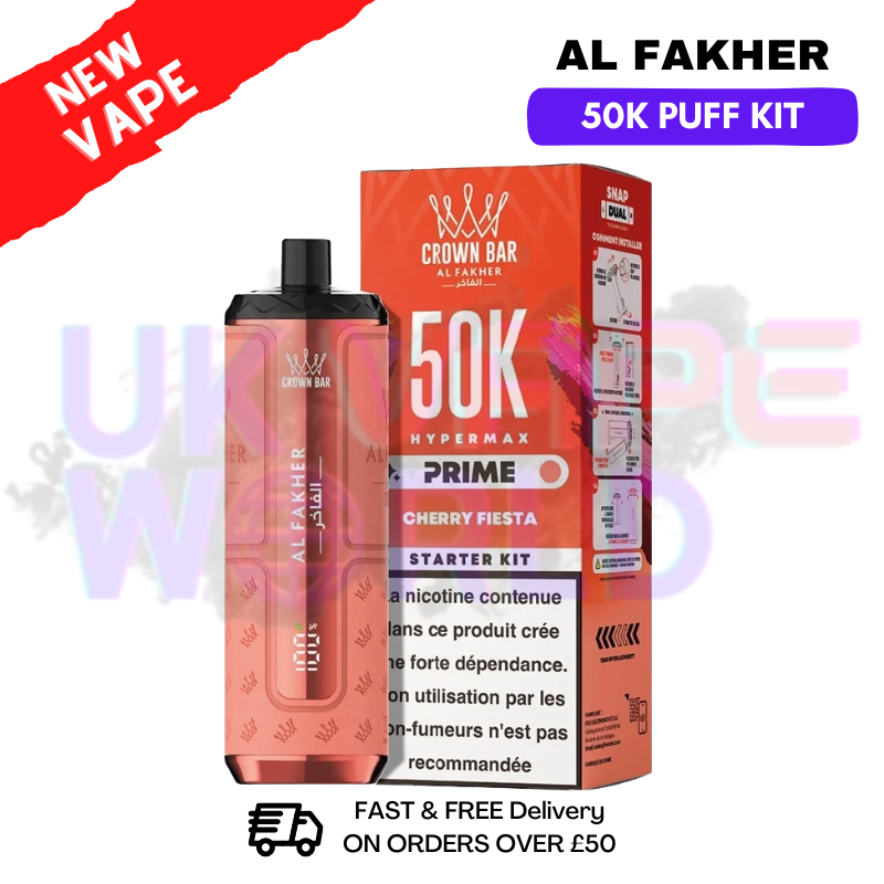 Shop Cherry Fiesta Al Fakher 50K HyperMax Pod Kit - UK Vape World 