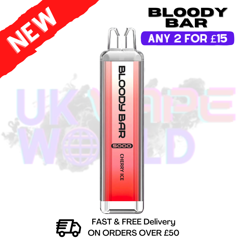 Shop Cherry ICE Bloody Bar 5000 Puffs Disposable Vape - UK Vape World