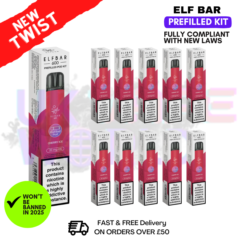 Shop Elf Bar Cherry ICE Box of 10 - NEW BAN PROOF VERSION