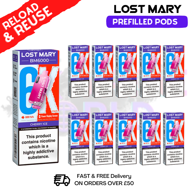 Cherry ICE Lost Mary BM6000 Replacement Pods BOX OF 10