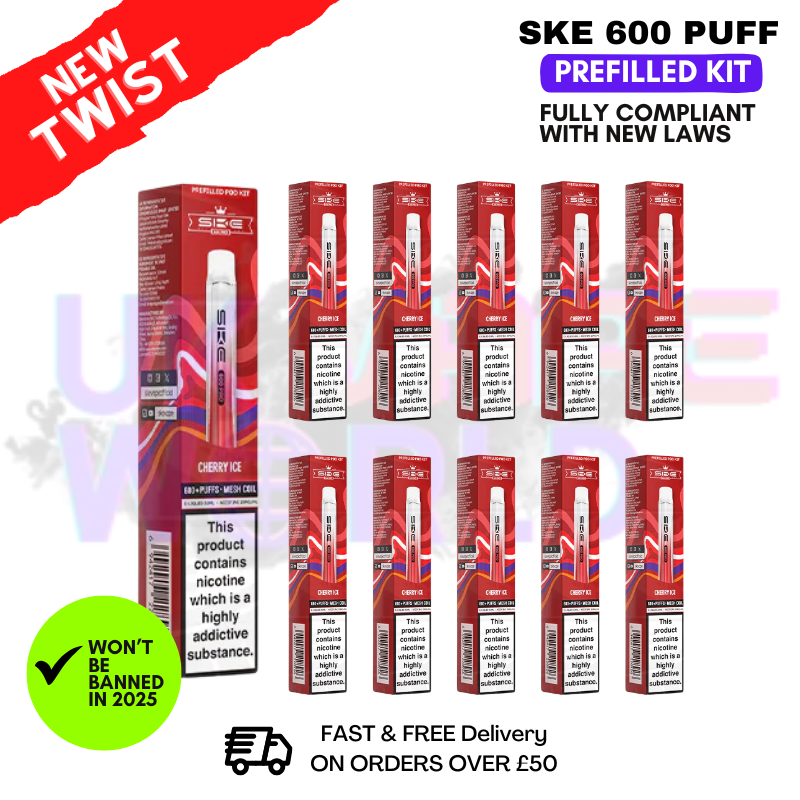 Cherry ice - Crystal Bar Puffs 600 SKE Box Of 10