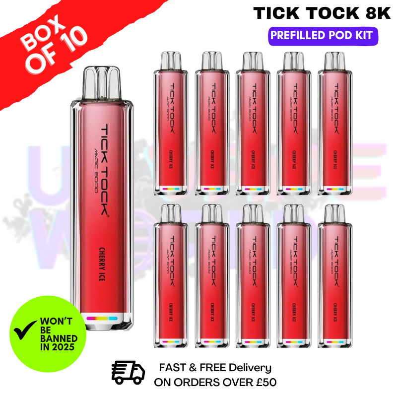 Cherry ICE Tick Tock Magic 8000 8K Box Of 10