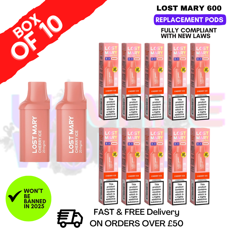 Cherry Ice Lost Mary 600 Puff Replacement Pods Box Of 10 - ukvapeworld