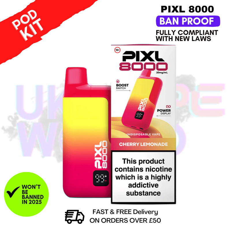 Cherry Lemonade Pixl 8000 Puff Pod Kit - ukvapeworld