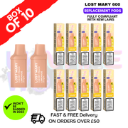 Cherry Peach Lemonade Lost Mary 600 Puff Replacement Pods Box Of 10 - ukvapeworld