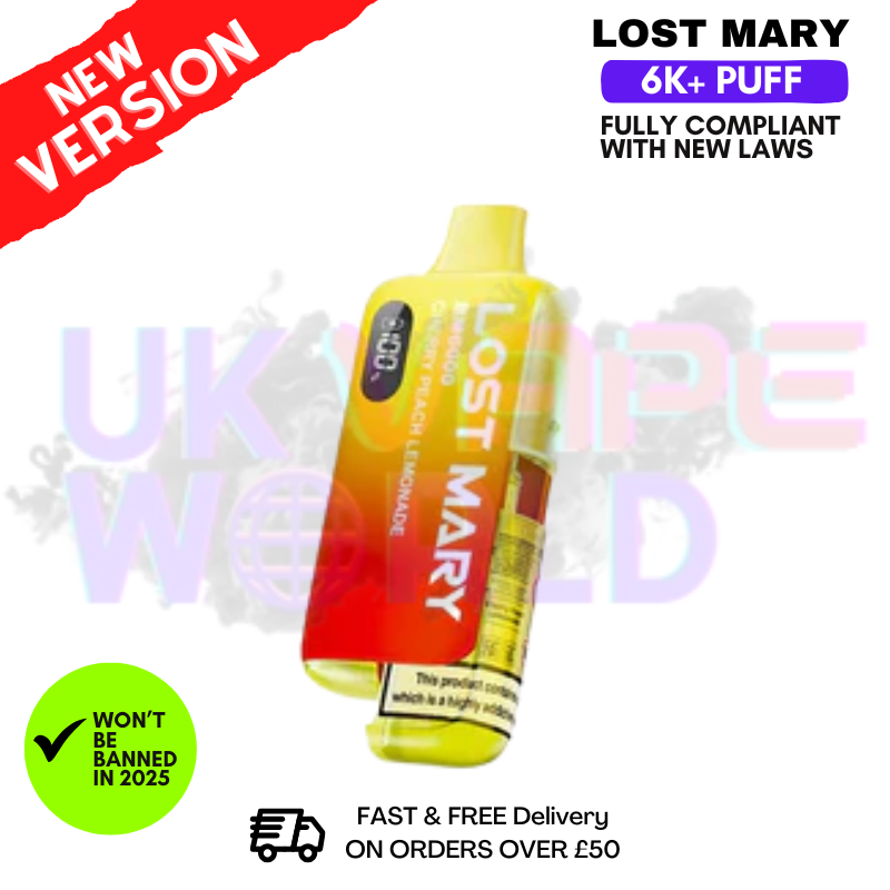 Cherry Peach Lost Mary 6K Puff Pod Kit - Only £8.99