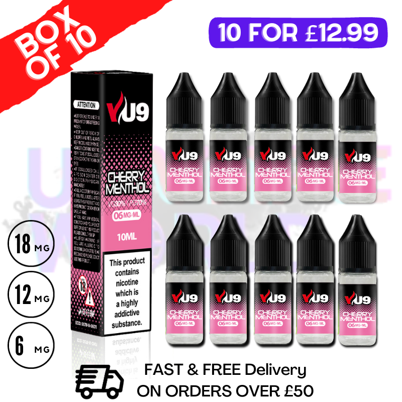 Shop Cherry Menthol e liquid 100ml VU9 Ejuice blend - UK Vape World