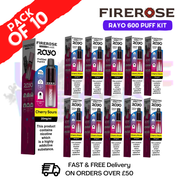 Cherry Sours Firerose 600 Puff Vape Kits Box of 10 - ukvapeworld