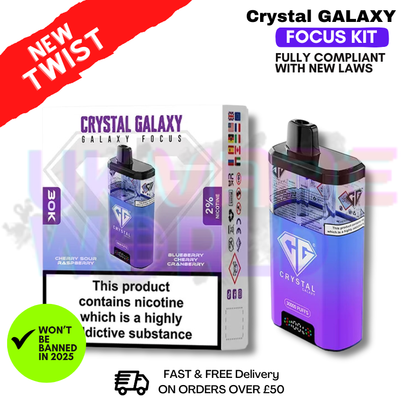 Csik Sor Raspberry Cherry Sour Raspberry Crystal Galaxy 30K Focus 2 Puff Kit