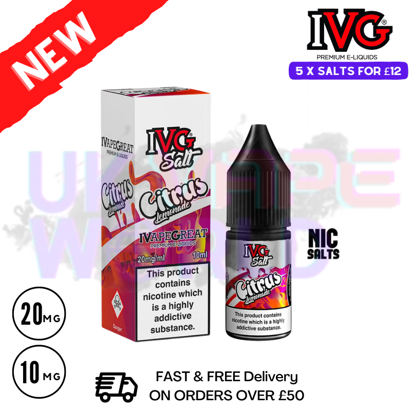 Citrus Lemonade IVG Salt 10ml Nic Eliquid - UK Vape World