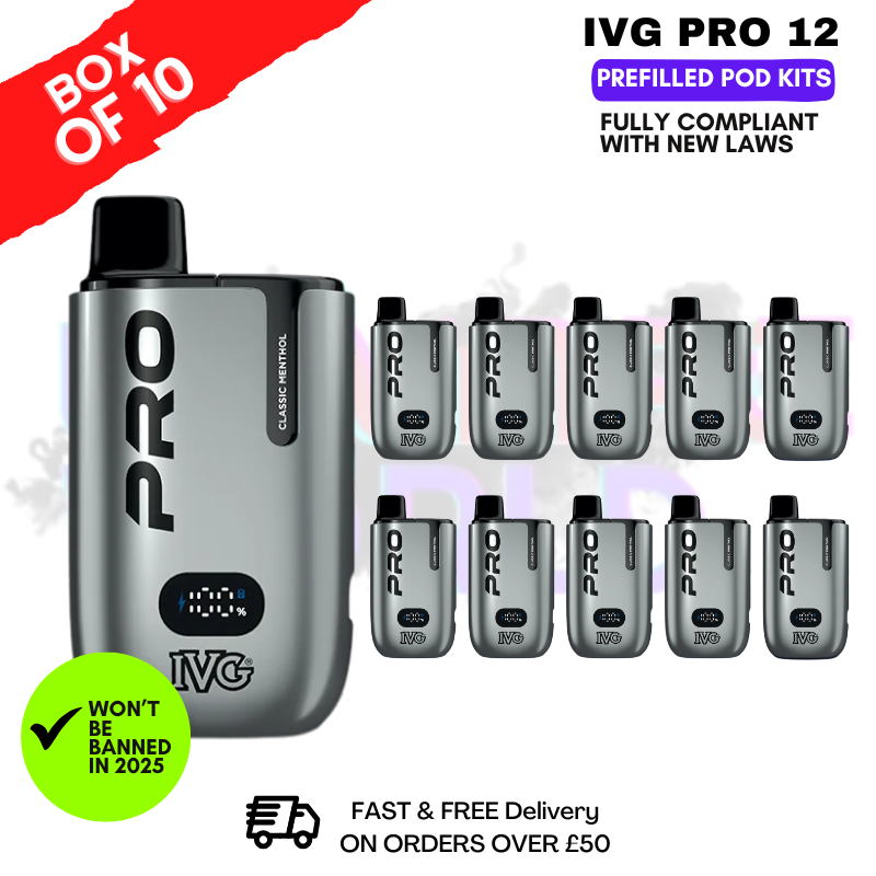 Classic Menthol IVG Pro 12 Box Of 10 Vape Kits