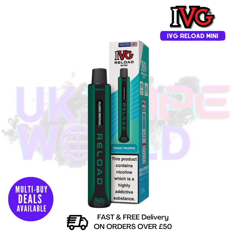 IVG Reload Mini 600 Puff Vape Pen Kit - ANY 3 FOR £12