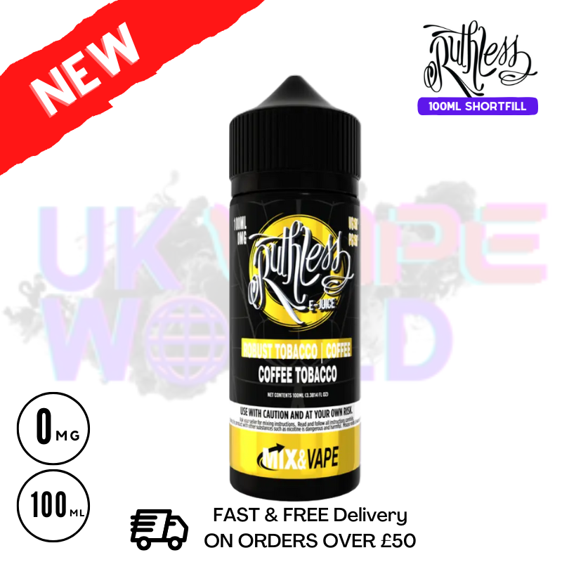 Coffee Tobacco Ruthless 100ml shortfill e liquid - £7.99 - ukvapeworld