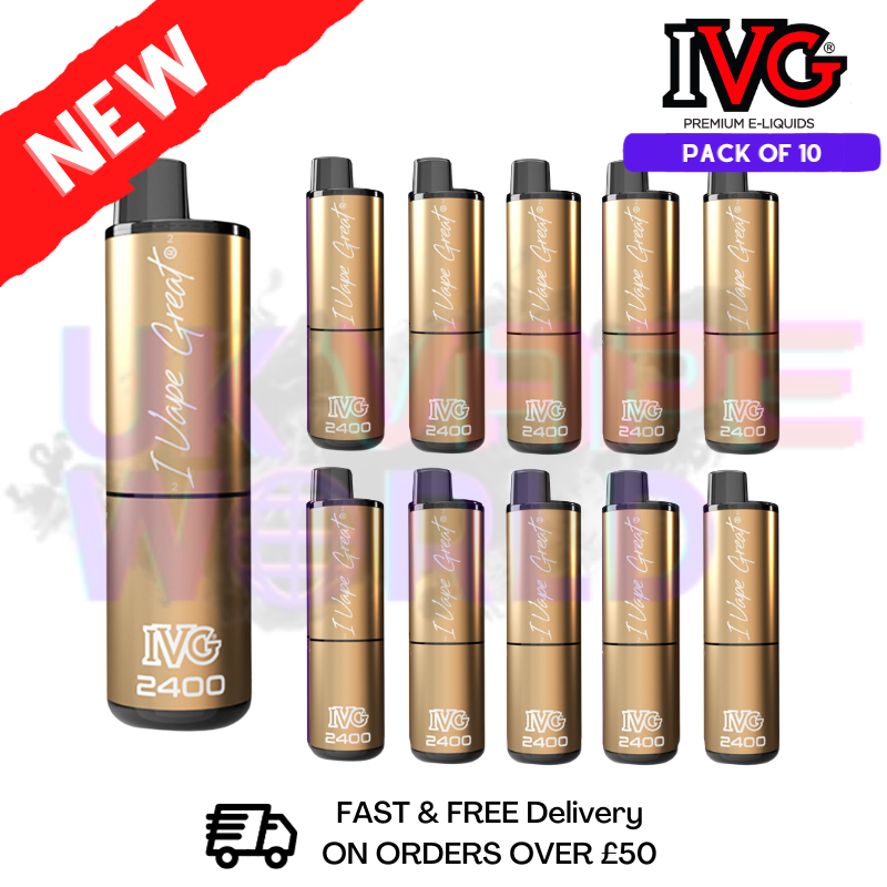 Box Of 10 - Coffee Edition (NEW) IVG 2400 Disposable Pen Kit - UK Vape World