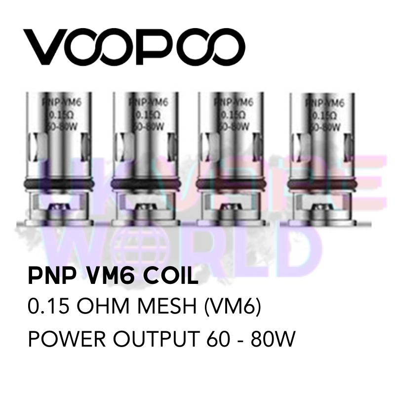 VooPoo VM6 Mesh PnP Coil 0.15ohm Head- 5 Pack For 8.99 VooPoo VM6 Mesh PnP Coil 0.15ohm Head- 5 Pack For 8.99