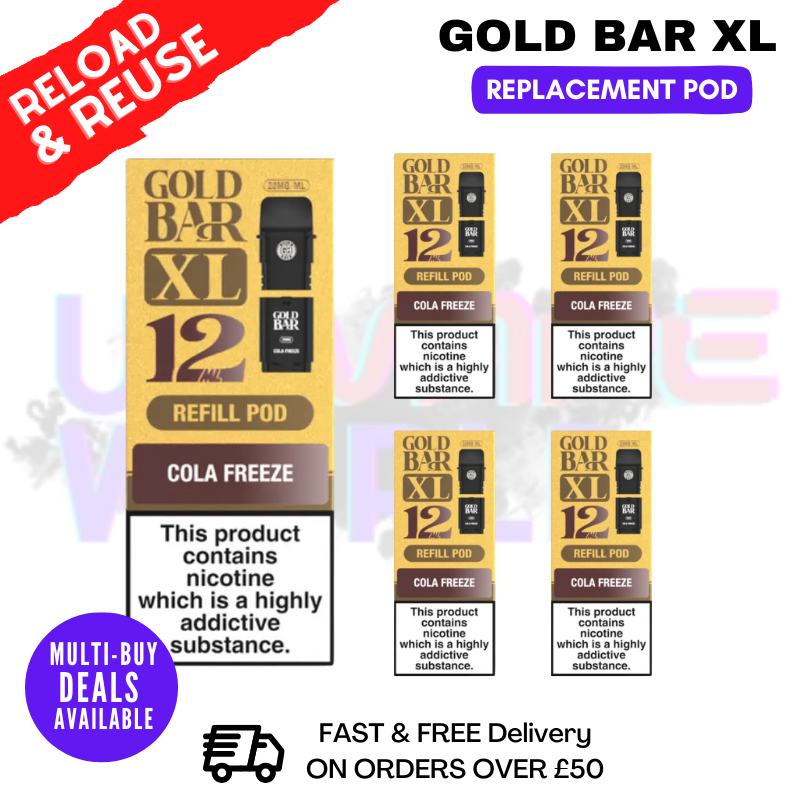 Cola Freeze Gold Bar XL REFIL Pods Box Of 5 - ukvapeworld