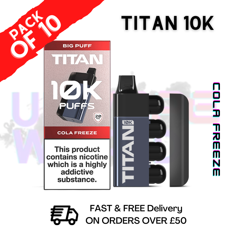 Shop Cola Freeze Titan 10K Disposable Vape Kit Pack Of 10 - UK Vape World
