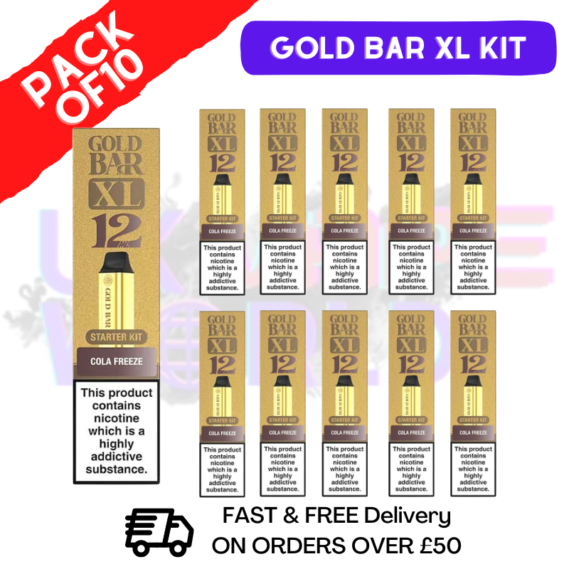 Cola Freeze Gold Bar XL Prefilled KITS Box of 10 - ukvapeworld