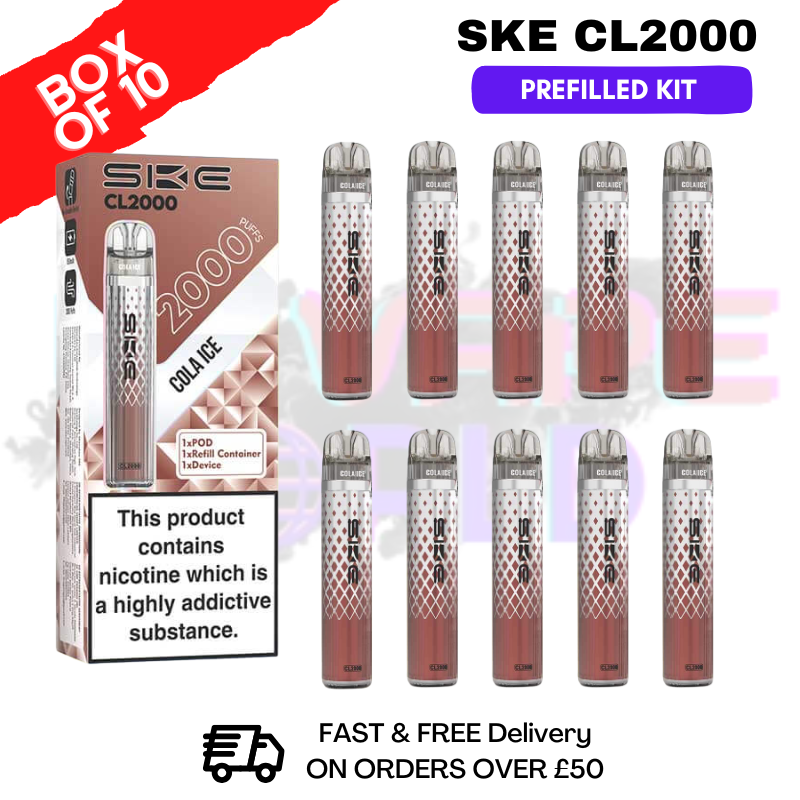 Cola ICE SKE CL2000 Kits Box Of 10 - £39.99 - ukvapeworld