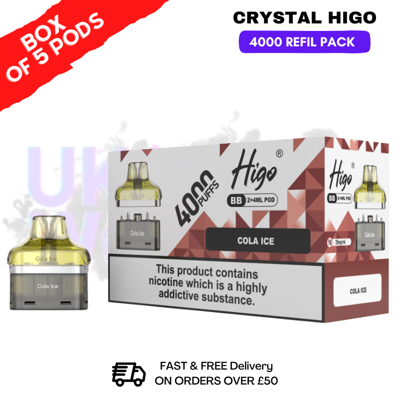 shop Cola ICE Crystal Higo 4000 REFIL Pods BOX OF 5 - ukvapeworld