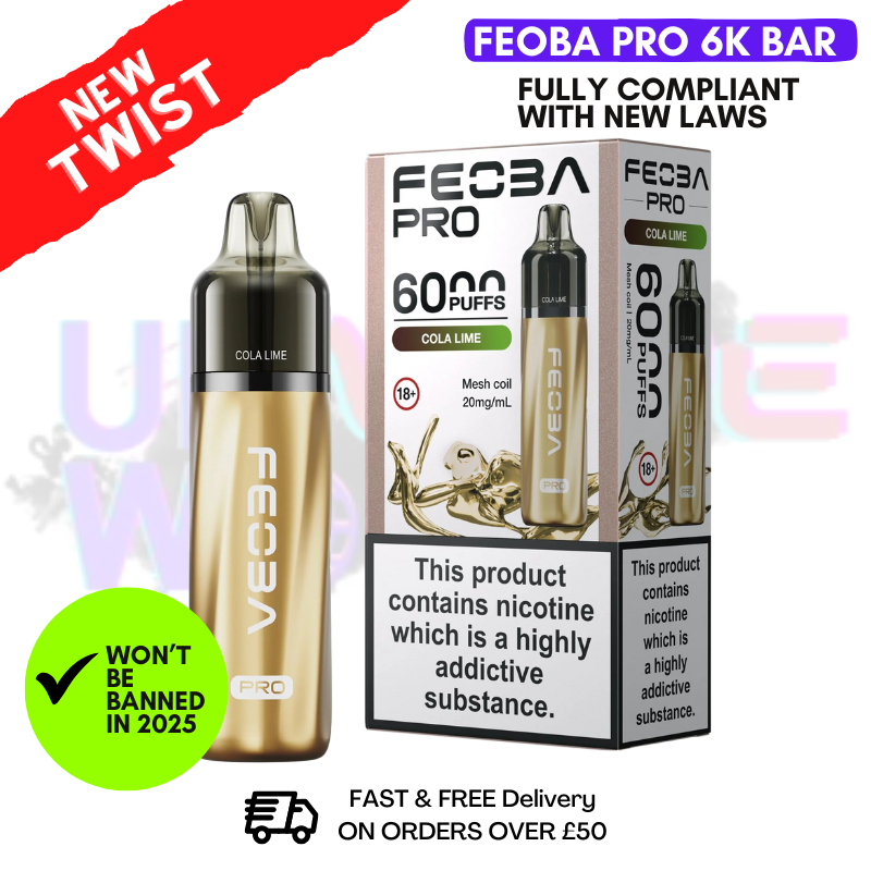 Shop Cola Lime Feoba Pro 6000 6K Puff Pod Kit - UK Vape World