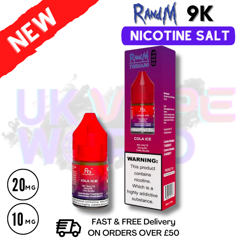 Shop Cola ICE RandM Tornado 9000 Nic Salt 10ml eLiquid - UK Vape World