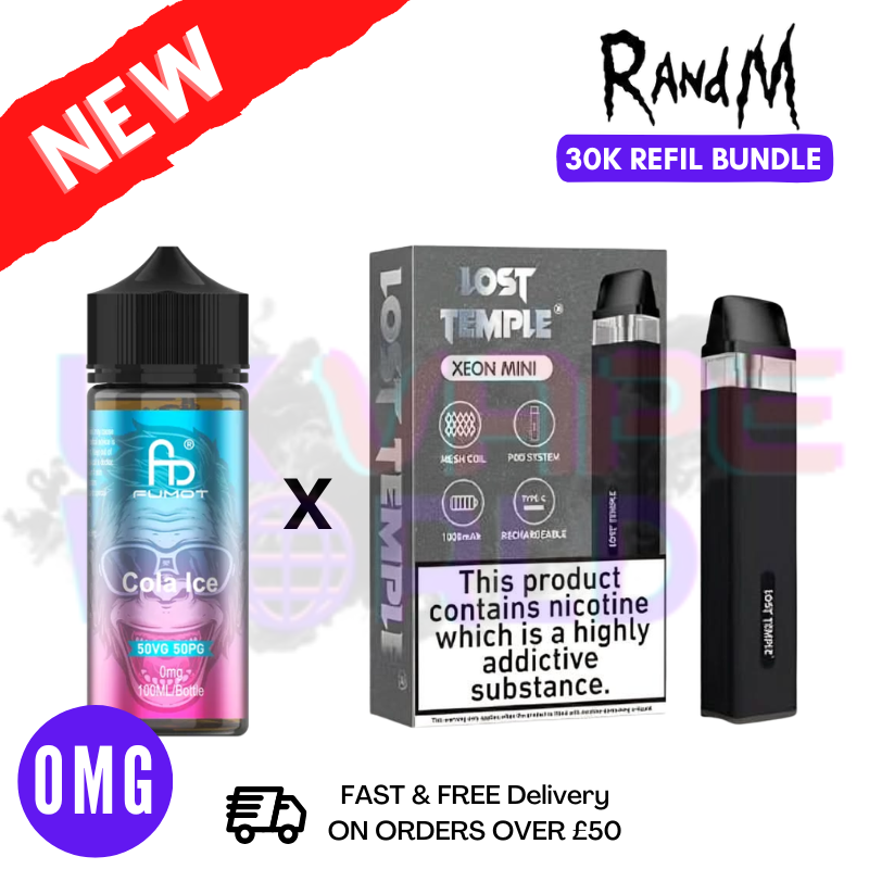 Cola Ice RandM 30K Puff Zero Nicotine Vape Kit - UK Vapeworld