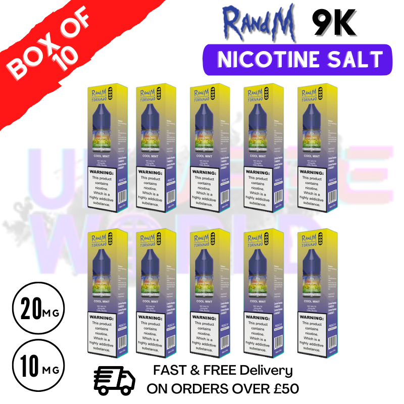 Shop Cool Mint RandM 9000 Tornado Nic Salt Pack / Box of 10 - £16.99 - UK Vape World