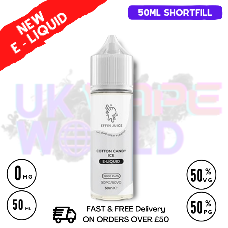 Cotton Candy Ice EFFIN Juice 50ML Shortfill Eliquid - ONLY £4.00