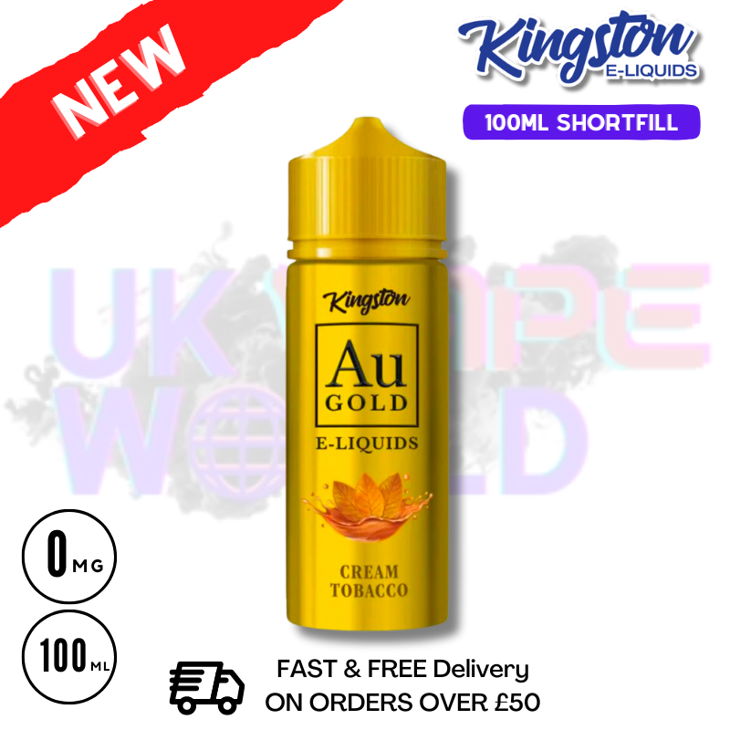 Shop Cream Tobacco - AU Gold Kingston 100ML Eliquid - UK Vape World