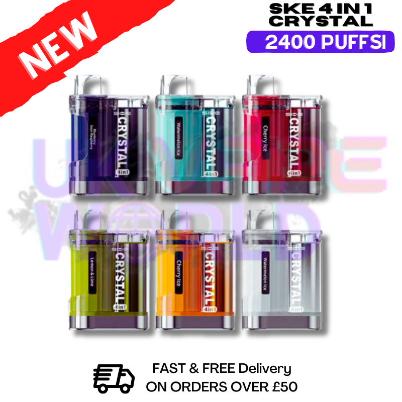 Buy Crystal 2400 Puff Bar 4 in 1 Disposable Puff SKE Vape - UK Vape World