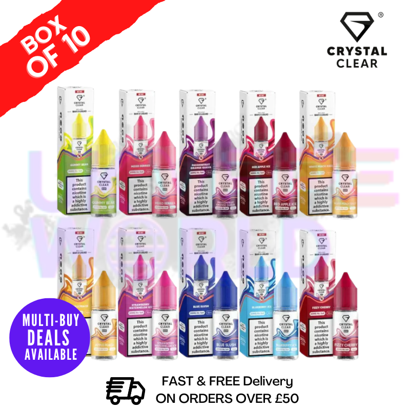 Shop Crystal Clear Nic Salt Box Of 10 - Lowest Price - UK Vape World