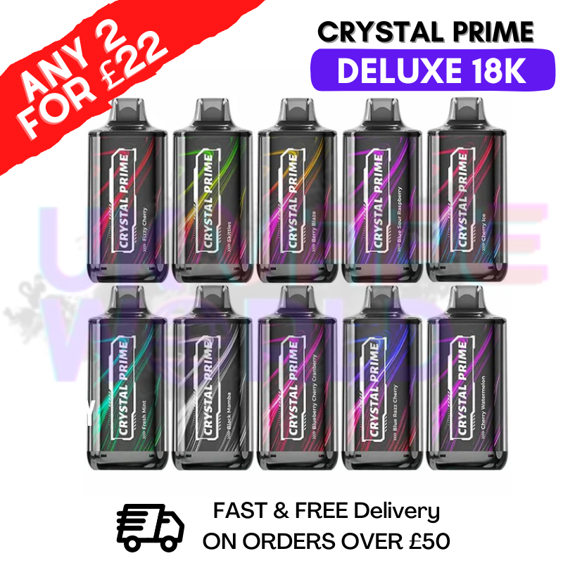 Shop Crystal Prime Deluxe 18000 Puff 18K Bar - ANY 2 FOR £22 - UK Vape World