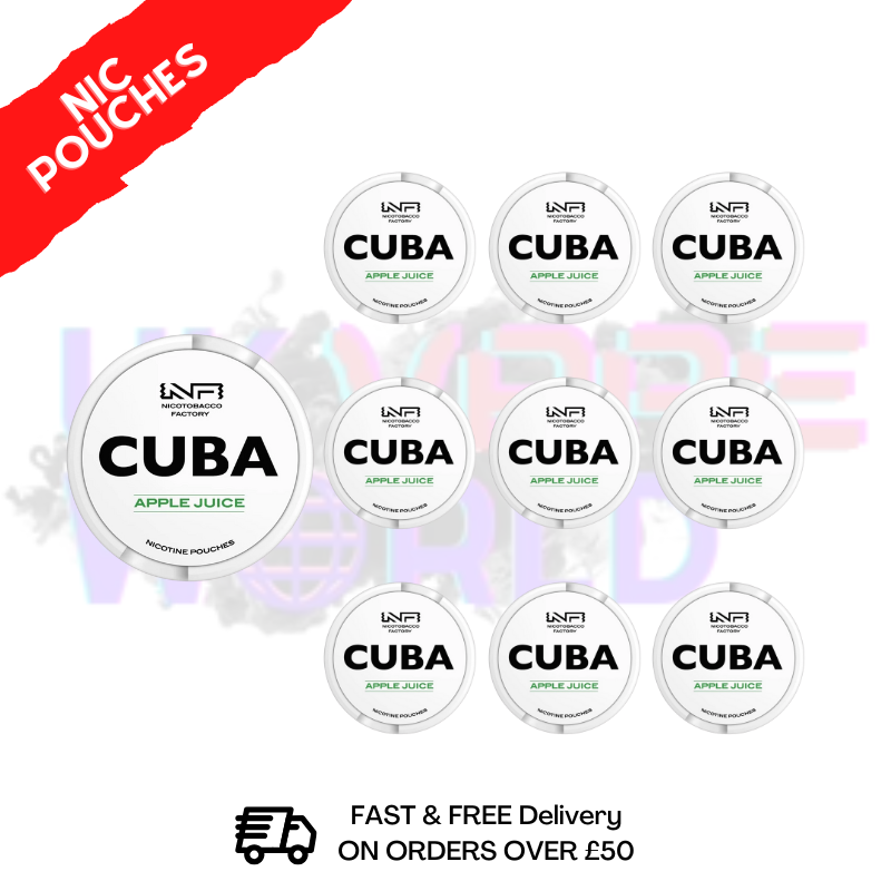 Apple Juice Cuba White Nic Pouches Snus - BOX OF 10