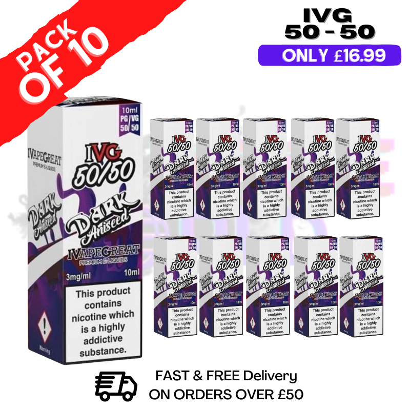 Dark Aniseed IVG 50/50 Eliquid Box Of 10