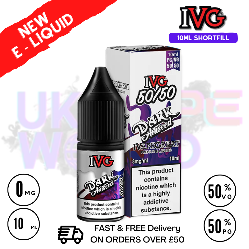Shop IVG 50/50 Dark Aniseed 10ml E Liquid - ONLY £1.99 - UK Vape World