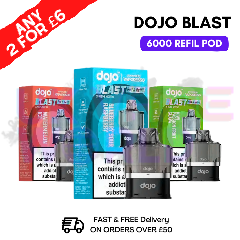 Shop Vaporesso Dojo Blast 6000 Refil Pod - 2 For £6