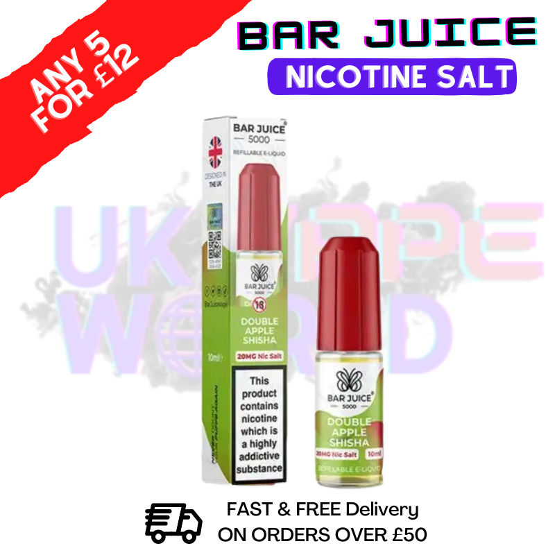 Bar Juice 5000 Nicsalt E-Juice Double Apple Shisha Flavour - ukvapeworld