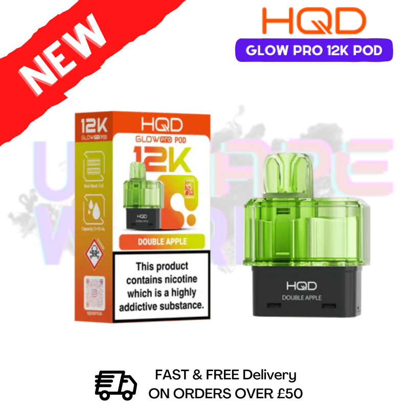 Double Apple HQD Glow Pro 12K Puff Replacement Pods - ukvapeworld