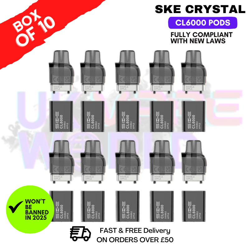 Double Apple SKE Crystal CL6000 Prefilled Pod Box Of 10
