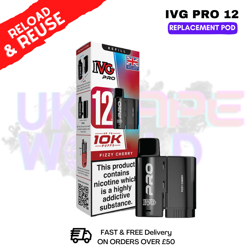 Fizzy Cherry IVG Pro 12 REFIL Pod Pack - ukvapeworld