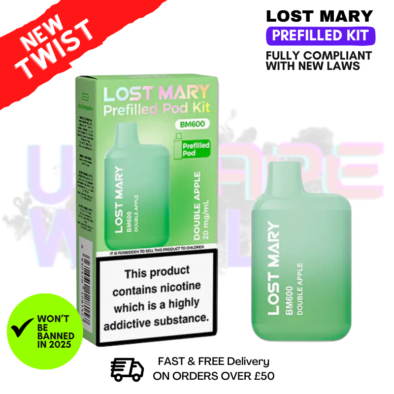 Shop Double Apple Lost Mary BM600 Prefilled Pod Kit - UK Vape World