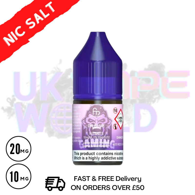 DR BLUE RandM Tornado 7000 Nic Salt 10ML eLiquid each bottles contains a delicate blend of berries and aniseed all ending with a refreshing burst of ice! - UK Vape World