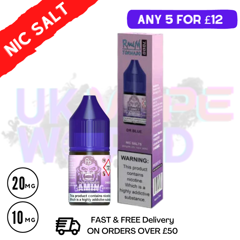 DR BLUE - RandM Tornado 7000 Nic Salt 10ML eLiquid - UK Vape World