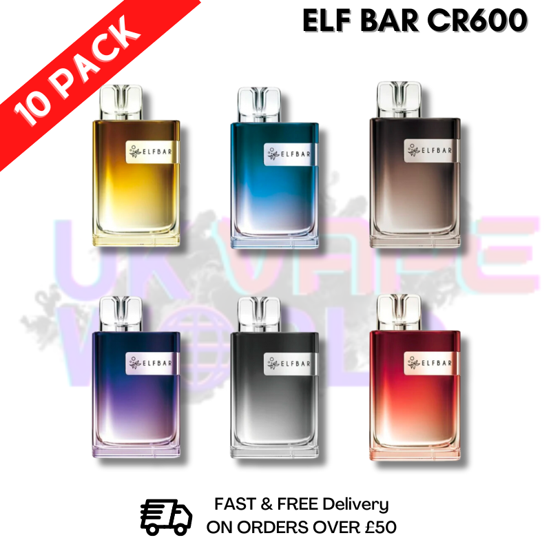 Shop Elf Bar (NEW) CRYSTAL Bar 600Puff Disposable Pack Of 10 Vapes Box - UK Vape World