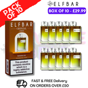 Elf Bar Crystal 600puff - Banana ICE Box of 10 - UK Vape World