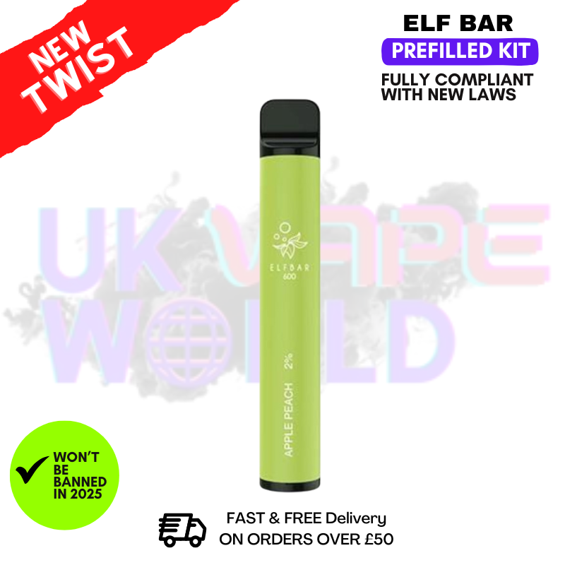 Apple Peach Elf Bar EB600 Prefilled Pod Kit