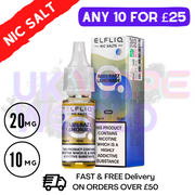 Shop ElfLiq 'Blue Sour Raspberry' Nic Salt 10ML eLiquid Online - UK Vape World